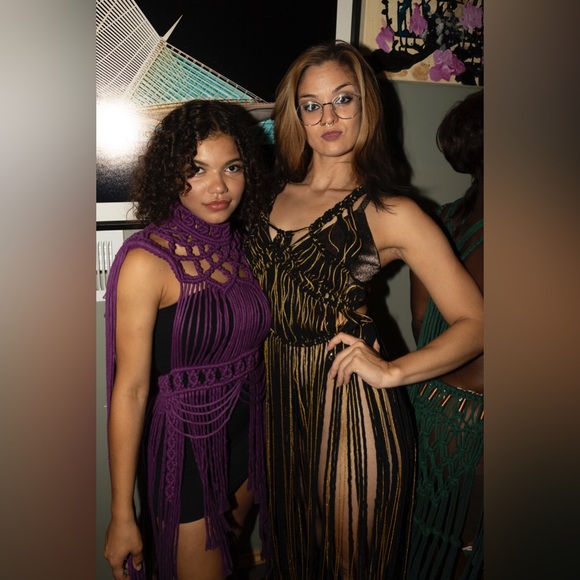 Black and Gold Fringe Dress Handmade - Picture 5 of 5